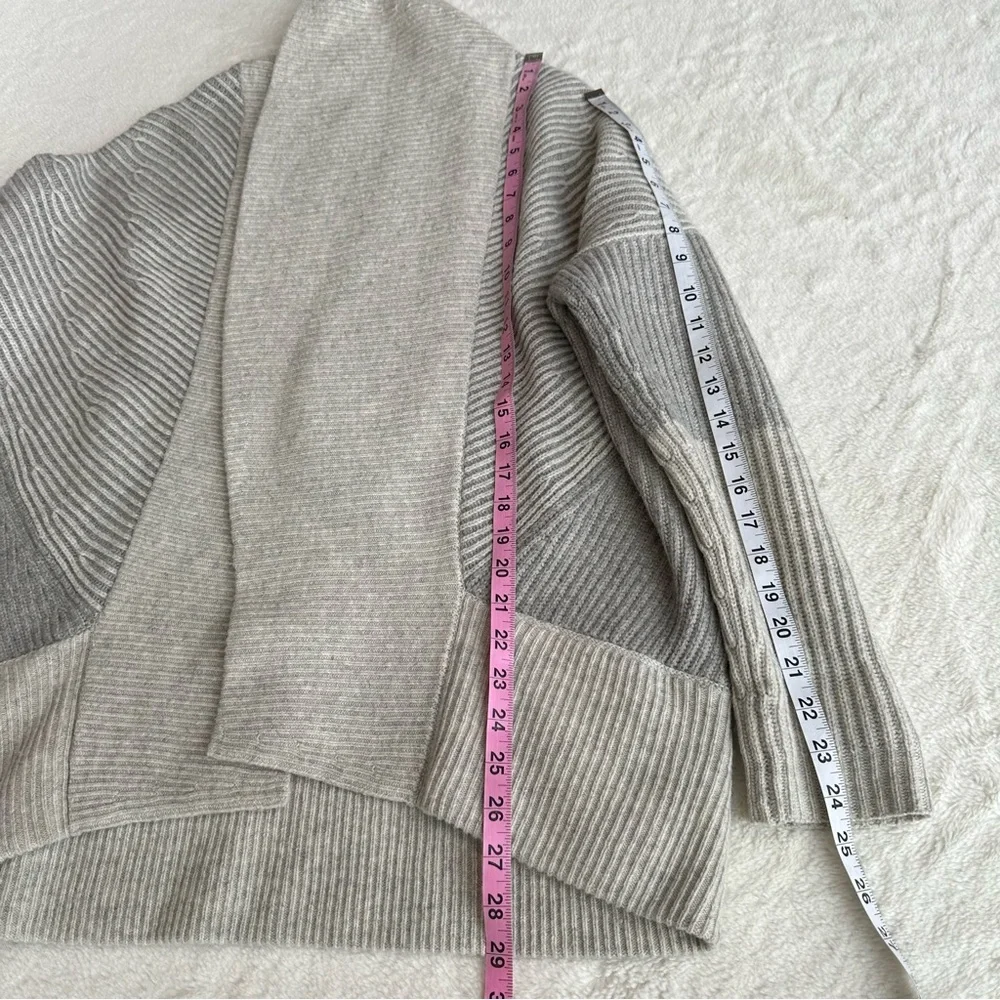 Vince Wool Cashmere Gray Open Front Ribbed Cardigan S - Picture 7 of 12